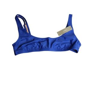 NWT J. Crew Heritage Scoop Neck Bikini Top Harbor View Blue Womens Size S